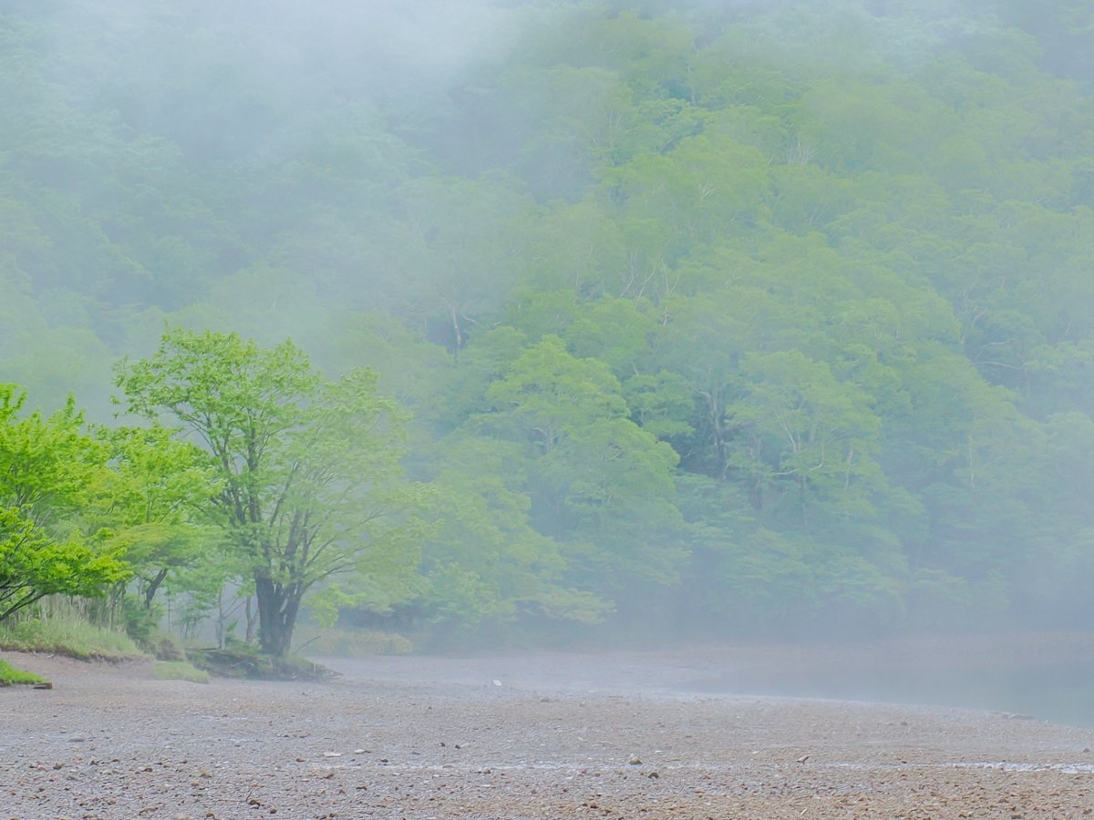 霞む湖畔